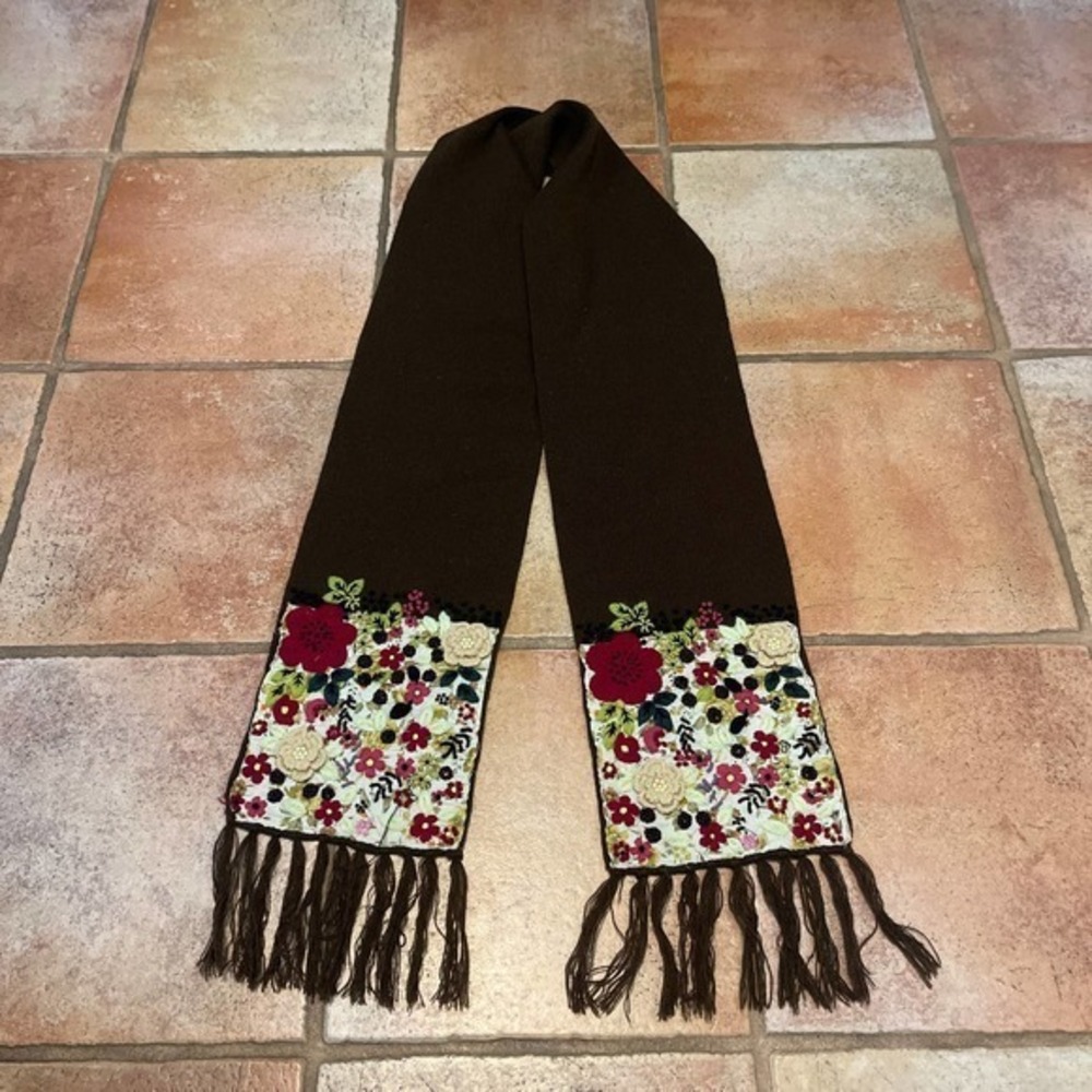 Boho embroidered scarf
